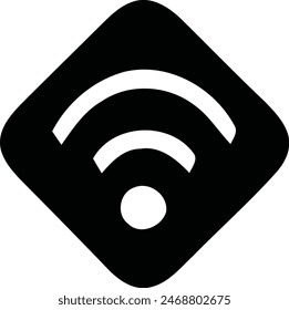 Monochromatic Wi-Fi Signal Icon, Minimalist Design.