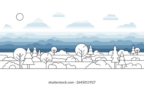 Monocromático inverno Floresta Paisagem em Pixel Arte Um Design Sereno e Minimalista