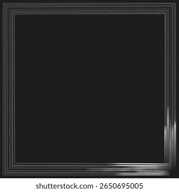 Monochromatically square frame. Minimalistically border symbol. Dark gradient Vector. Solitary geometric ornamentation.