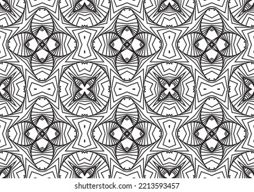 Monochrome 3D curved lines, striped on a white background. Geometric shapes from the black lines.
