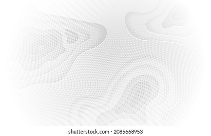 Monochrome 3d Geometric Effect Background. Light Elegant Modern Wave Design. Gray Clean Vector Design Wallpaper. Bright Motion Graphic Presentation Background.
