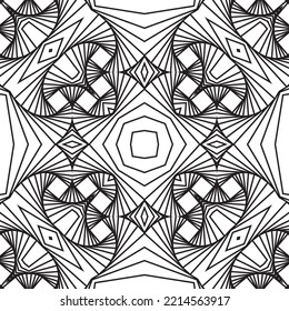 Monochrome 3D lines texture. on a white background. Geometric shapes from the black lines.