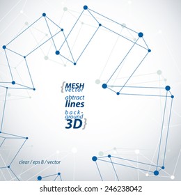 Monochrome 3d mesh polygonal abstract object isolated on white background, stylish geometric icon, clear eps 8 wireframe vector ambulance illustration.