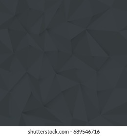 Monochrome 3D triangle pattern, seamless background. Vector design texture. White Low Poly Pattern Background