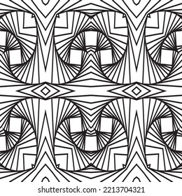 Monochrome 3D waves relief surface. on a white background. Geometric shapes from the black lines.