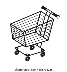 monochrome 3d web site basket icon