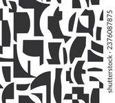 MONOCHROME ABSTRACT ALL OVER PRINT SEAMLESS PATTERN VECTOR ILLUSTRATION