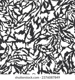 MONOCHROME ABSTRACT ALL OVER PRINT SEAMLESS PATTERN VECTOR ILLUSTRATION