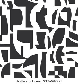 MONOCHROME ABSTRACT ALL OVER PRINT SEAMLESS PATTERN VECTOR ILLUSTRATION