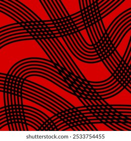 monochrome abstract background black and red wavy line art for decoration