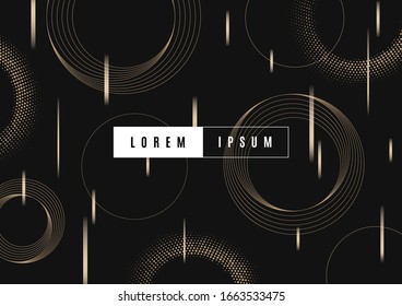 Monochrome abstract background with circles and rings.  Can be used for cover, poster, flyer, invitation, or greeting card. Vector illustration
