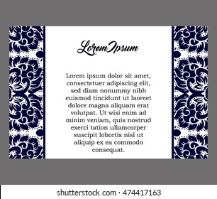 Monochrome abstract background for design your text. Card design template. Can be used for invitation, menu, ottoman, card design, for pillow design, banners, signs and others.