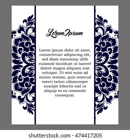 Monochrome abstract background for design your text. Card design template. Can be used for invitation, menu, ottoman, card design, for pillow design, banners, signs and others.