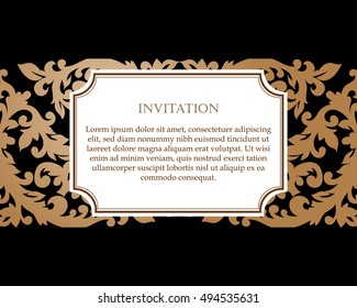 Monochrome abstract background for design your text. Card design template. Can be used for invitation, menu, ottoman, card design, for pillow design, banners, signs and others.