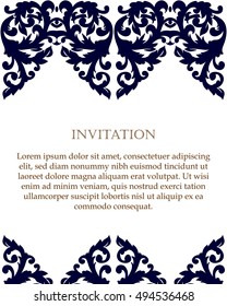 Monochrome abstract background for design your text. Card design template. Can be used for invitation, menu, ottoman, card design, for pillow design, banners, signs and others.