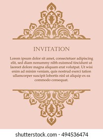 Monochrome abstract background for design your text. Card design template. Can be used for invitation, menu, ottoman, card design, for pillow design, banners, signs and others.