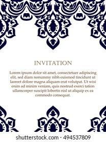 Monochrome abstract background for design your text. Card design template. Can be used for invitation, menu, ottoman, card design, for pillow design, banners, signs and others.