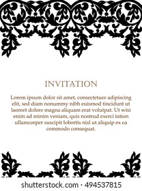 Monochrome abstract background for design your text. Card design template. Can be used for invitation, menu, ottoman, card design, for pillow design, banners, signs and others.