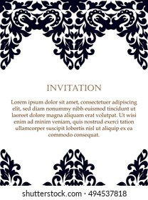 Monochrome abstract background for design your text. Card design template. Can be used for invitation, menu, ottoman, card design, for pillow design, banners, signs and others.