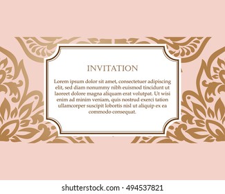 Monochrome abstract background for design your text. Card design template. Can be used for invitation, menu, ottoman, card design, for pillow design, banners, signs and others.