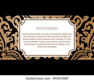 Monochrome abstract background for design your text. Card design template. Can be used for invitation, menu, ottoman, card design, for pillow design, banners, signs and others.
