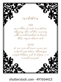 Monochrome abstract background for design your text. Card design template. Can be used for invitation, menu, ottoman, card design, for pillow design, banners, signs and others.