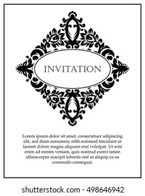 Monochrome abstract background for design your text. Card design template. Can be used for invitation, menu, ottoman, card design, for pillow design, banners, signs and others.