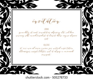 Monochrome abstract background for design your text. Card design template. Can be used for invitation, menu, ottoman, card design, for pillow design, banners, signs and others.