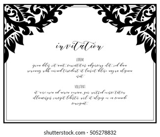 Monochrome abstract background for design your text. Card design template. Can be used for invitation, menu, ottoman, card design, for pillow design, banners, signs and others.