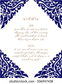 Monochrome abstract background for design your text. Card design template. Can be used for invitation, menu, ottoman, card design, for pillow design, banners, signs and others.
