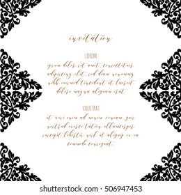 Monochrome abstract background for design your text. Card design template. Can be used for invitation, menu, ottoman, card design, for pillow design, banners, signs and others.