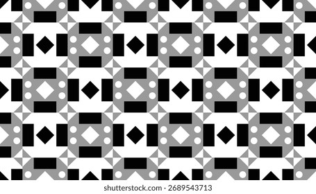 Fondo abstracto monocromo con Formas cuadradas y de diamante