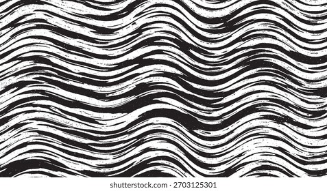 Fondo abstracto monocromo con líneas onduladas que crean un patrón texturizado, adecuado para diversas aplicaciones de diseño.