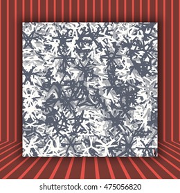 Monochrome abstract background with gray and white lines. Vector seamless pattern with chaotic geometric elements, shapes in motion.