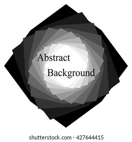 Monochrome Abstract Background. A Pile of Twisted  Polygons from Small White to Large Black.  Template for  Labels,  Banners, Badges, Posters, Stickers and Advertising Actions. Vector Illustration