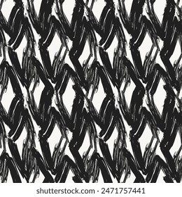 Monochrome Abstract Brush strokes pattern design for fashion textiles, graphics and crafts
