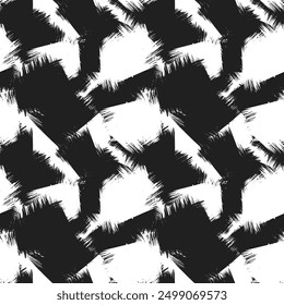 Monochrome Abstract Brush strokes pattern design for fashion textiles, graphics and crafts