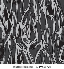 Diseño monocromático Abstractas del modelo de los trazos del cepillo para los textiles, los gráficos y los artes de la moda