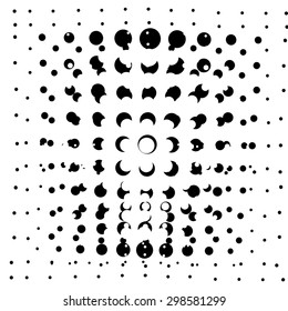 Monochrome abstract circles. Vector