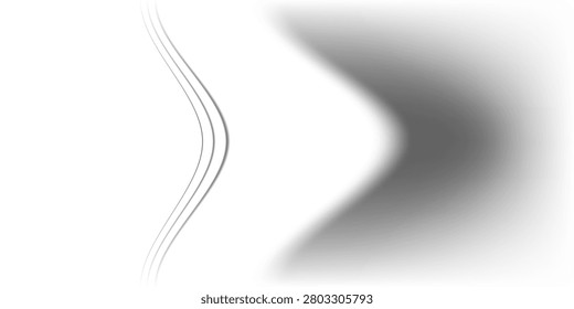 Monochrome abstract composition featuring smooth curved lines and a soft shadowed gradient, conveying minimalism, motion, and calm. Ideal for modern design, backgrounds, presentations, and editorial layouts.

