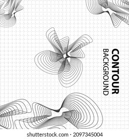 Contacto abstracto monocromo con ilustración de línea de cuadrícula