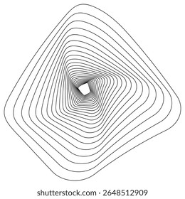 Monochrome Abstract Contour Line Vector Illustration