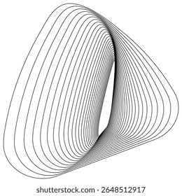 Monochrome Abstract Contour Line Vector Illustration