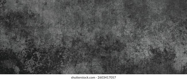 A Monochrome and Abstract Darkened Cement Surface with Cracks and Scratches

