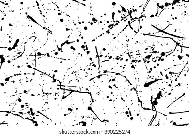 Monochrome abstract expressionism pattern. style of drip painting. Vector Illustration