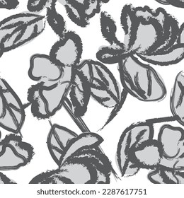Einfarbiges, abstraktes, florales Muster für Modetextilien, Grafiken, Hintergründe und Handwerke