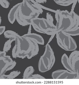 Einfarbiges, abstraktes, florales Muster für Modetextilien, Grafiken, Hintergründe und Handwerke