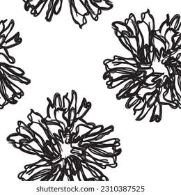 Monochrome Abstract Floral seamless pattern design for fashion textiles, graphics, backgrounds and crafts