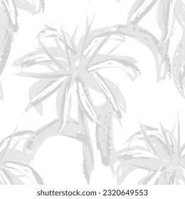 Monochrome Abstract Floral seamless pattern design for fashion textiles, graphics, backgrounds and crafts