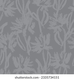 Monochrome Abstract Floral seamless pattern design for fashion textiles, graphics, backgrounds and crafts
